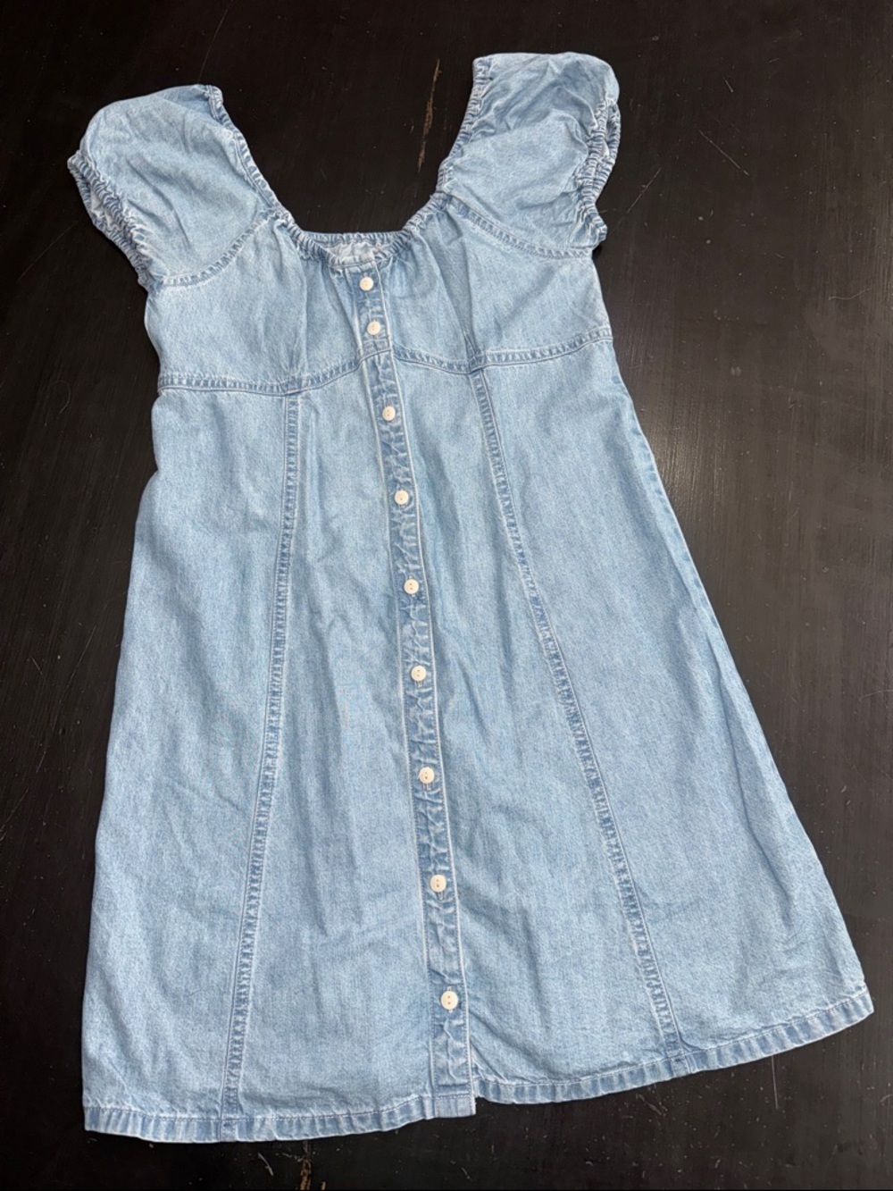 madewell light chambray denim dress. short sleeve. button up. size 0. like new. - Picture 1 of 7
